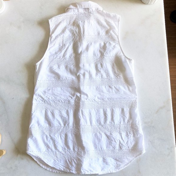 Equipment Colleen Eyelet top white sleeveless - Picture 5 of 9